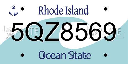 5QZ8569 Rhode Island License Plate