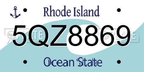 5QZ8869 Rhode Island License Plate