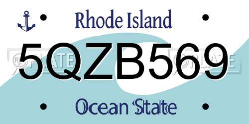 5QZB569 Rhode Island License Plate