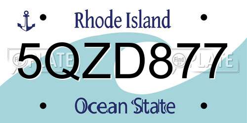 5QZD877 Rhode Island License Plate