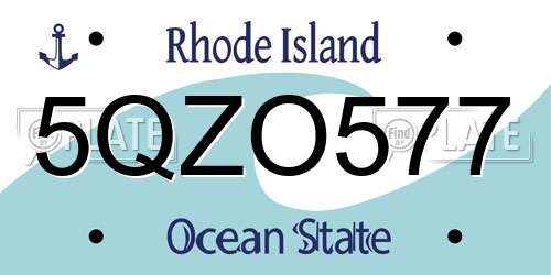 5QZO577 Rhode Island License Plate