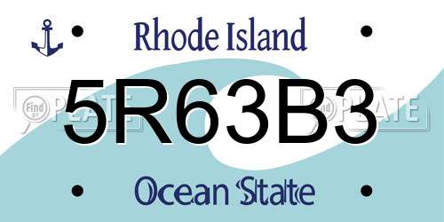 5R63B3 Rhode Island License Plate