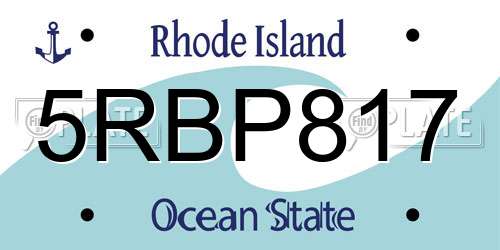 5RBP817 Rhode Island License Plate