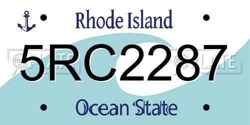 5RC2287 Rhode Island License Plate