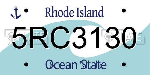 5RC3130 Rhode Island License Plate