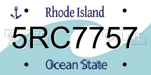 5RC7757 Rhode Island License Plate