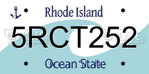 5RCT252 Rhode Island License Plate