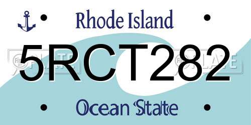 5RCT282 Rhode Island License Plate