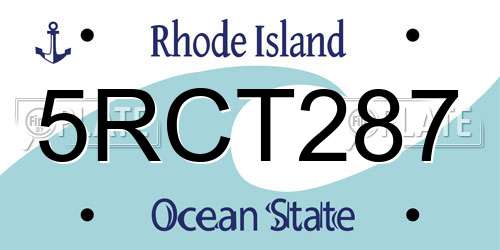 5RCT287 Rhode Island License Plate