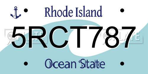 5RCT787 Rhode Island License Plate