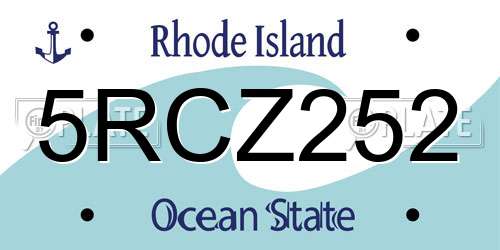 5RCZ252 Rhode Island License Plate
