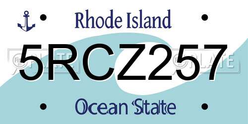 5RCZ257 Rhode Island License Plate