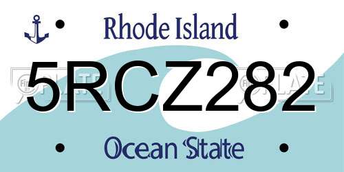 5RCZ282 Rhode Island License Plate