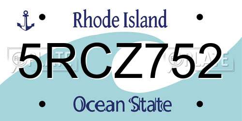 5RCZ752 Rhode Island License Plate