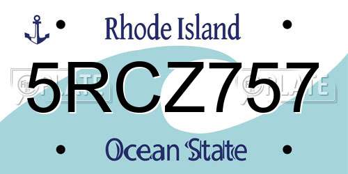 5RCZ757 Rhode Island License Plate