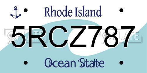 5RCZ787 Rhode Island License Plate