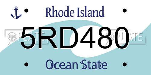 5RD480 Rhode Island License Plate