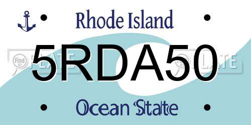 5RDA50 Rhode Island License Plate