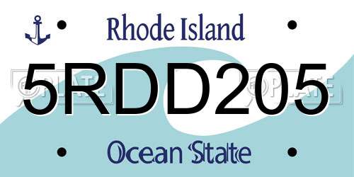 5RDD205 Rhode Island License Plate