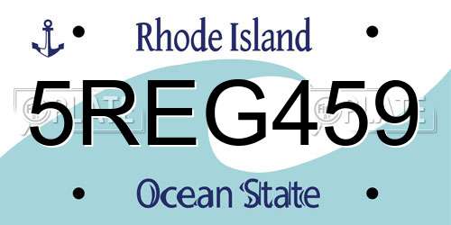 5REG459 Rhode Island License Plate