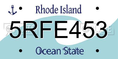 5RFE453 Rhode Island License Plate