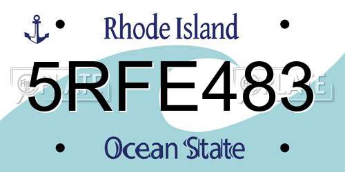 5RFE483 Rhode Island License Plate