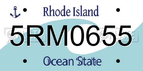 5RM0655 Rhode Island License Plate