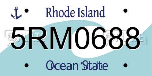 5RM0688 Rhode Island License Plate