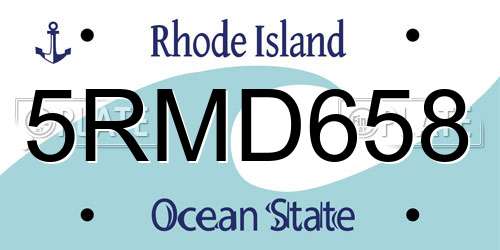 5RMD658 Rhode Island License Plate