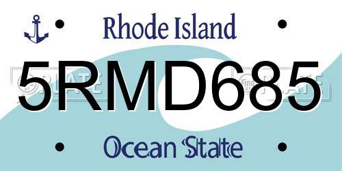 5RMD685 Rhode Island License Plate