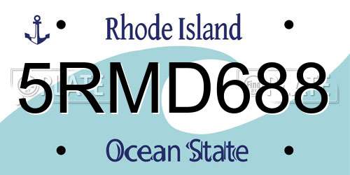 5RMD688 Rhode Island License Plate
