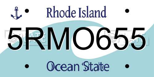 5RMO655 Rhode Island License Plate