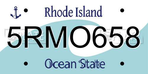 5RMO658 Rhode Island License Plate