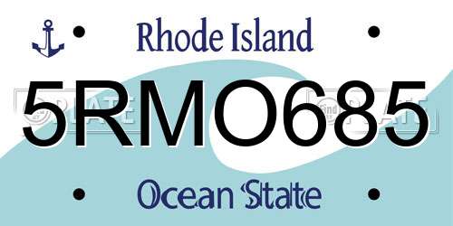 5RMO685 Rhode Island License Plate