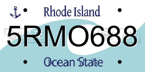 5RMO688 Rhode Island License Plate
