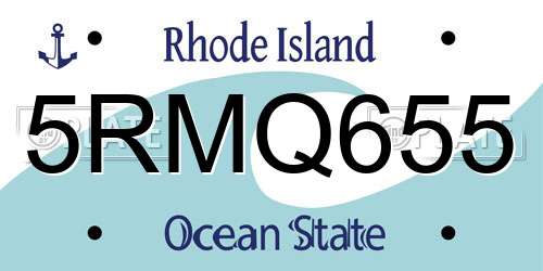 5RMQ655 Rhode Island License Plate
