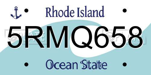 5RMQ658 Rhode Island License Plate