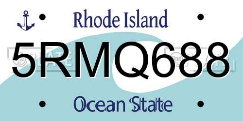 5RMQ688 Rhode Island License Plate