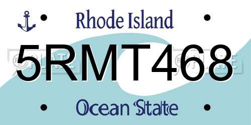 5RMT468 Rhode Island License Plate