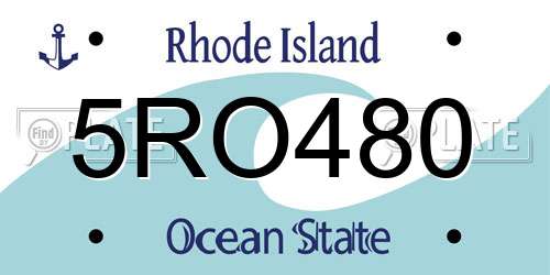 5RO480 Rhode Island License Plate