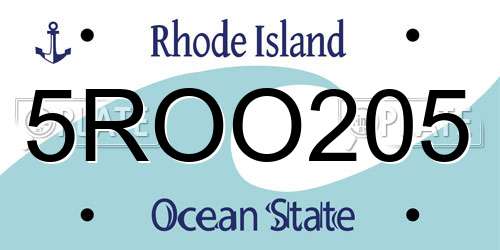 5ROO205 Rhode Island License Plate