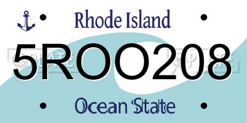 5ROO208 Rhode Island License Plate