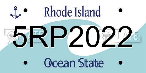 5RP2022 Rhode Island License Plate