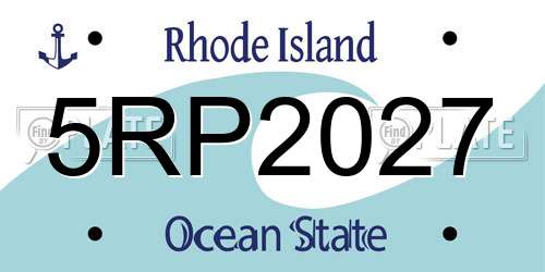 5RP2027 Rhode Island License Plate
