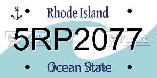 5RP2077 Rhode Island License Plate