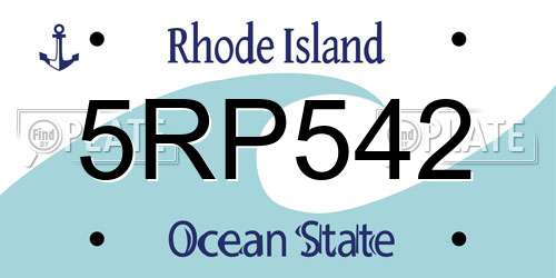 5RP542 Rhode Island License Plate