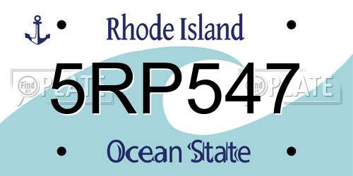 5RP547 Rhode Island License Plate
