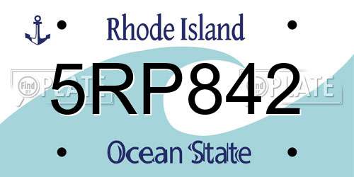 5RP842 Rhode Island License Plate