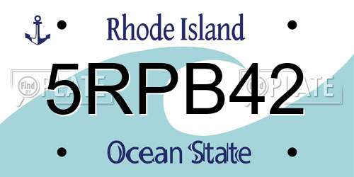 5RPB42 Rhode Island License Plate