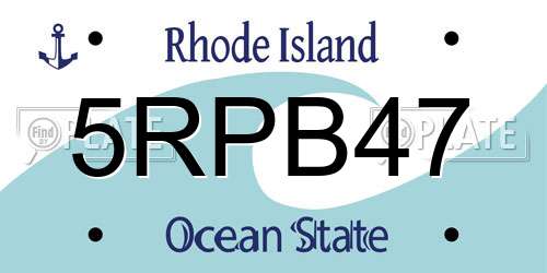 5RPB47 Rhode Island License Plate